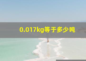 0.017kg等于多少吨