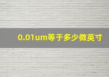 0.01um等于多少微英寸