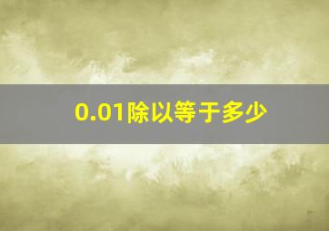 0.01除以等于多少