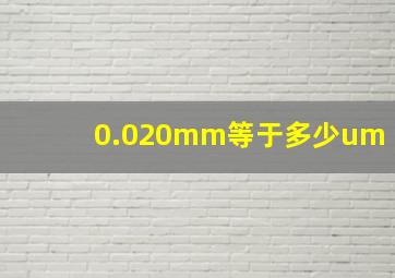 0.020mm等于多少um