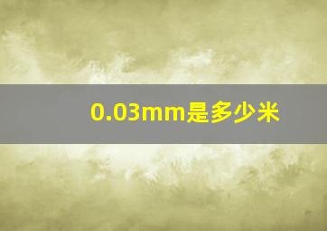 0.03mm是多少米