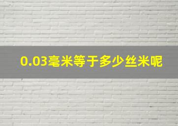 0.03毫米等于多少丝米呢