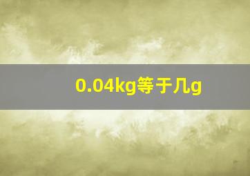 0.04kg等于几g