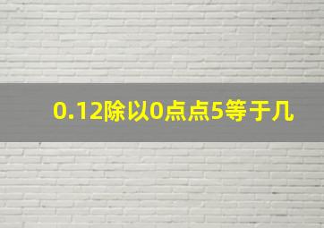 0.12除以0点点5等于几