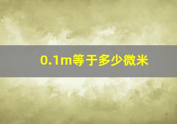 0.1m等于多少微米