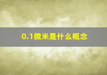 0.1微米是什么概念