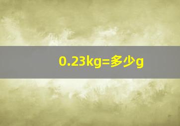 0.23kg=多少g