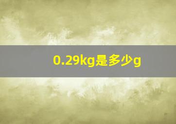 0.29kg是多少g