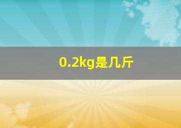 0.2kg是几斤