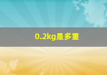 0.2kg是多重