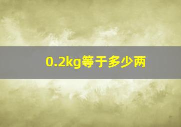 0.2kg等于多少两