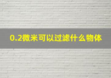 0.2微米可以过滤什么物体