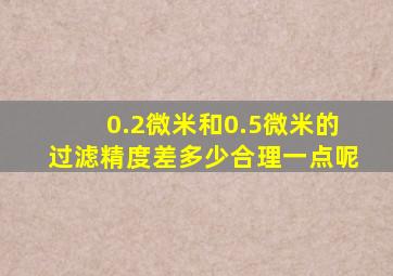 0.2微米和0.5微米的过滤精度差多少合理一点呢