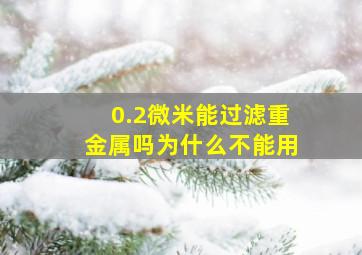 0.2微米能过滤重金属吗为什么不能用