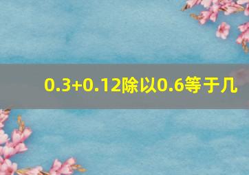 0.3+0.12除以0.6等于几