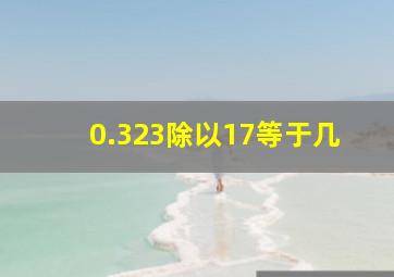 0.323除以17等于几