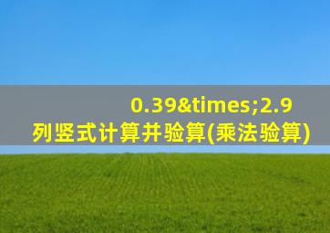 0.39×2.9列竖式计算并验算(乘法验算)