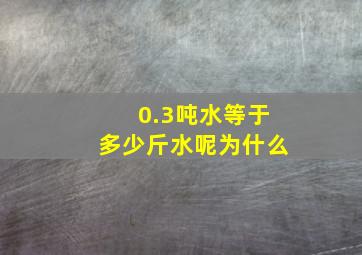 0.3吨水等于多少斤水呢为什么