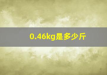 0.46kg是多少斤