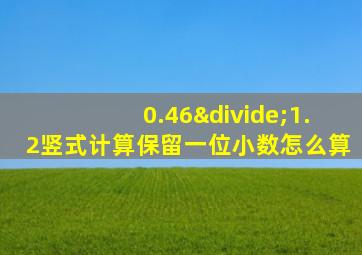 0.46÷1.2竖式计算保留一位小数怎么算