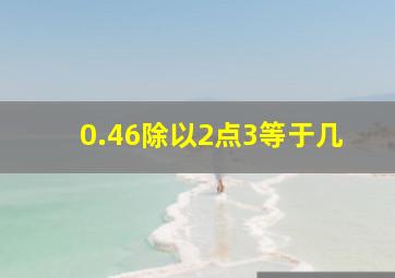 0.46除以2点3等于几