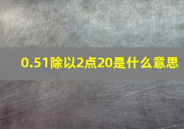 0.51除以2点20是什么意思