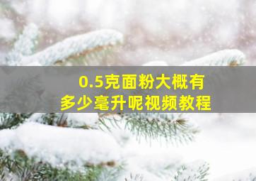 0.5克面粉大概有多少毫升呢视频教程