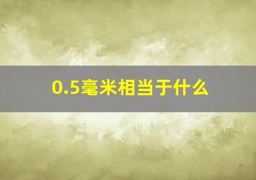 0.5毫米相当于什么