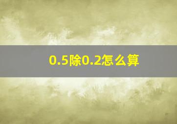 0.5除0.2怎么算