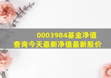 0003984基金净值查询今天最新净值最新股价