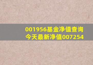 001956基金净值查询今天最新净值007254