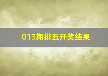 013期排五开奖结果