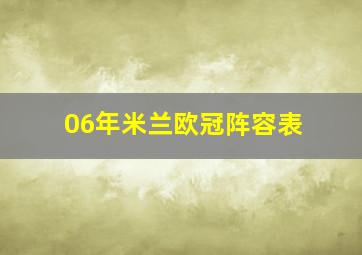 06年米兰欧冠阵容表