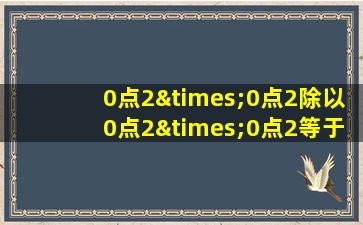 0点2×0点2除以0点2×0点2等于几