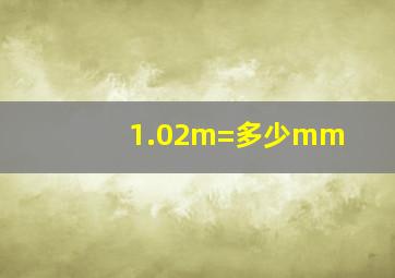 1.02m=多少mm