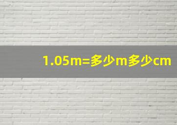 1.05m=多少m多少cm