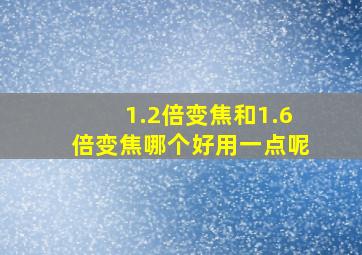 1.2倍变焦和1.6倍变焦哪个好用一点呢