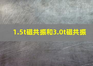 1.5t磁共振和3.0t磁共振