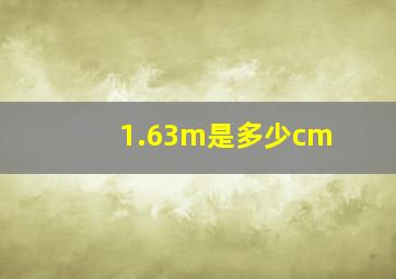 1.63m是多少cm