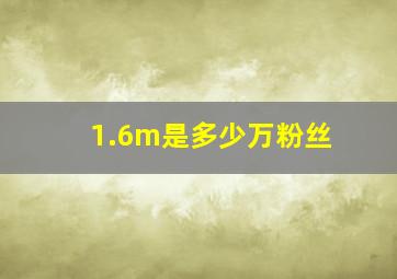 1.6m是多少万粉丝