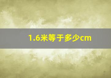 1.6米等于多少cm