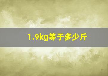 1.9kg等于多少斤