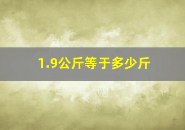 1.9公斤等于多少斤