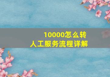 10000怎么转人工服务流程详解