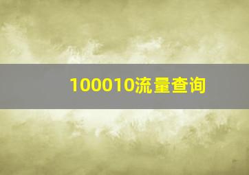 100010流量查询