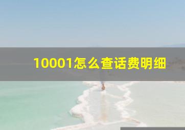 10001怎么查话费明细