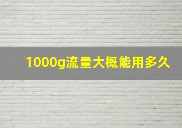 1000g流量大概能用多久