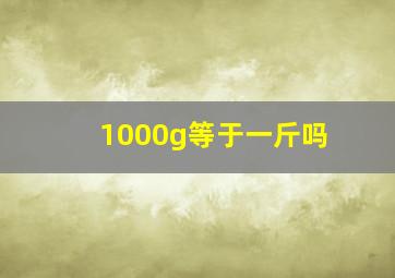 1000g等于一斤吗