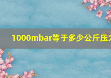 1000mbar等于多少公斤压力