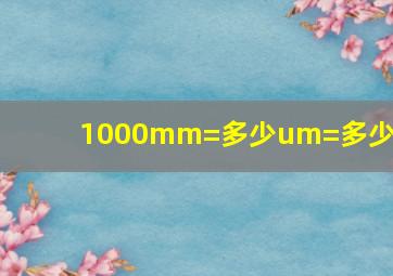 1000mm=多少um=多少nm